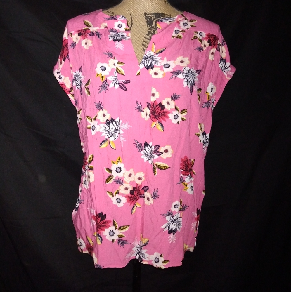 Loft Pink Floral Printed Top